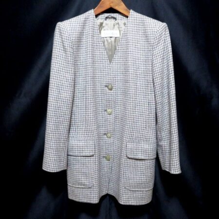 マックスマーラの千鳥格子ノーカラーコート マックスマーラの千鳥格子ノーカラーコート