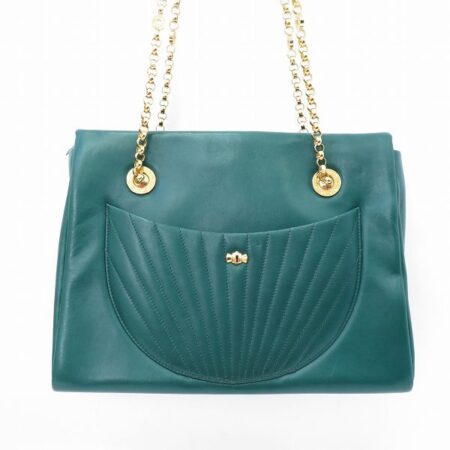 ティファニーのショルダーバッグ（緑×ゴールド）