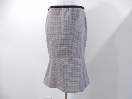 ジャンフランコフェレのマーメイドスカート（白黒×千鳥格子）