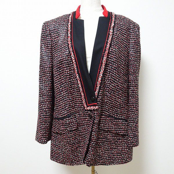 [お買取]レナランゲ｜赤の使い方が華やかで小粋なツイードジャケット