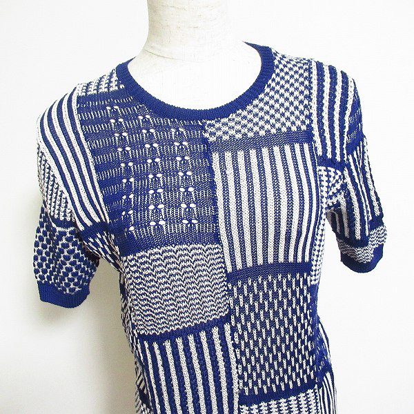 【ミナペルホネン】夏にも着られる！鮮やかな青の半袖ニットをお買取